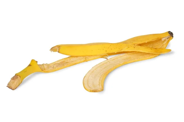 Banana peel on white — Stock Photo, Image