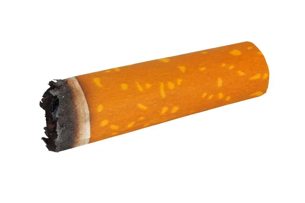 Sigarettenuiteinde op wit — Stockfoto