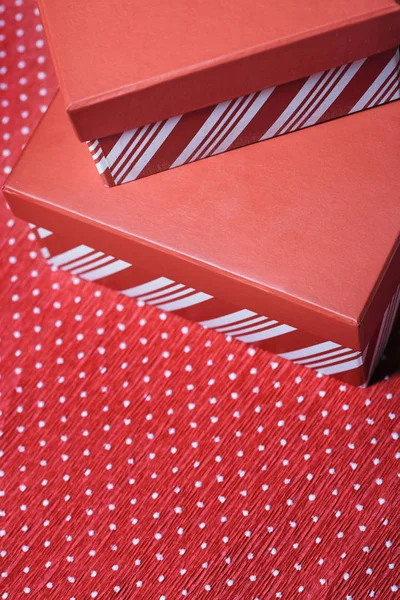 Cajas Regalo Navidad Papel Regalo Rojo —  Fotos de Stock