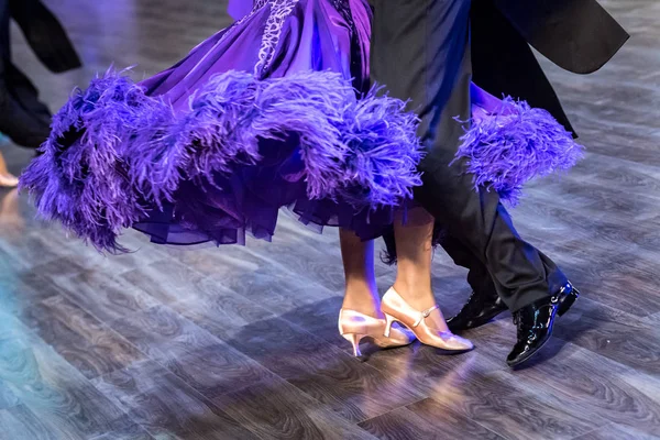 Legs Young Dancers Dance Floor — Stock Photo, Image