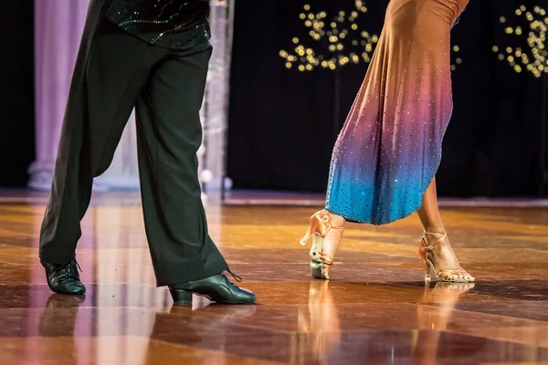 Legs Young Dancers Dance Floor — Stock Photo, Image