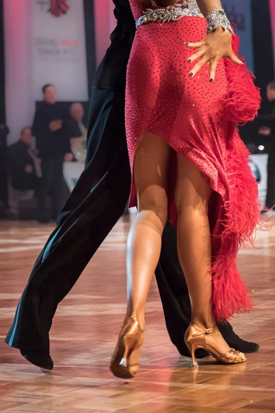 Sapatos Dança Pés Pernas Casal Feminino Masculino Salão Baile Latim — Fotografia de Stock