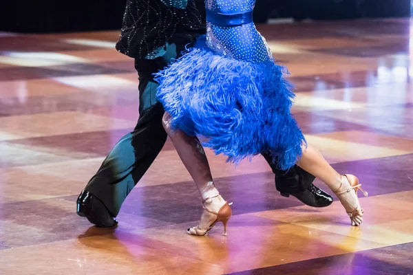 Feet Pair Dancers Latino Dancing Competition — Stock Photo, Image