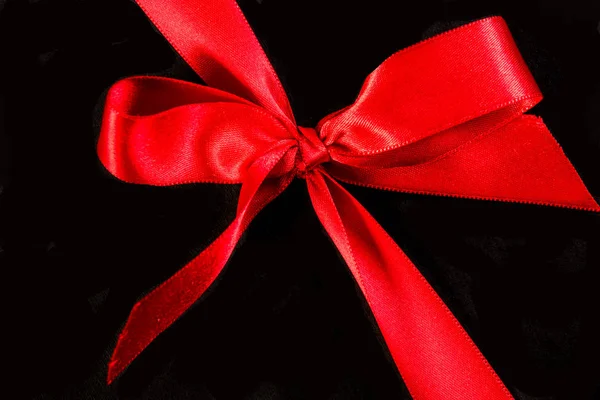 Red Ribbon Black Background — Stock Photo, Image