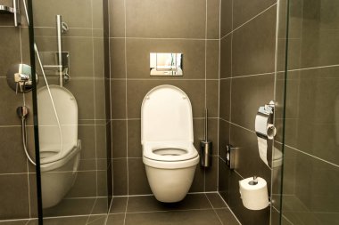 Lüks banyo özellikleri lavabo, klozet ve küvet