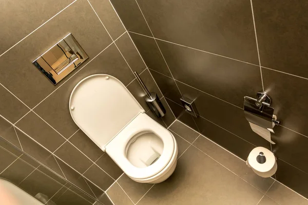 Luxus Badezimmer Verfügt Über Waschbecken Und Toilettenschüssel — Stockfoto