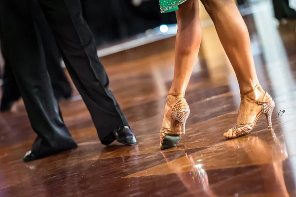 Fötter Par Dansare Latino Dans Konkurrens — Stockfoto