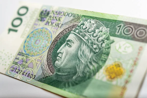 Poets Bankbiljettenpapier Geld 100 Pln Zloty — Stockfoto