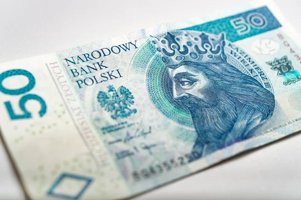 Polish Banknote Paper Money Pln Zloty — Stock Photo, Image