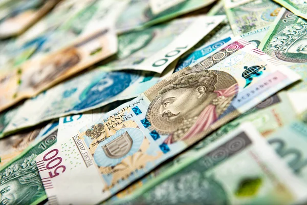 Polskie Pieniądze Lub Banknoty Papierowe — Zdjęcie stockowe