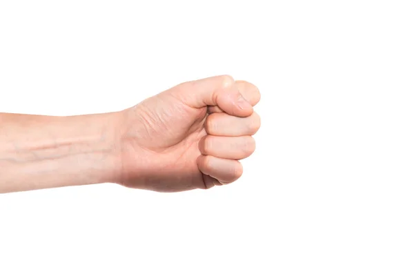 Hand Clenched Fist Isolated White Background — Stock Photo, Image