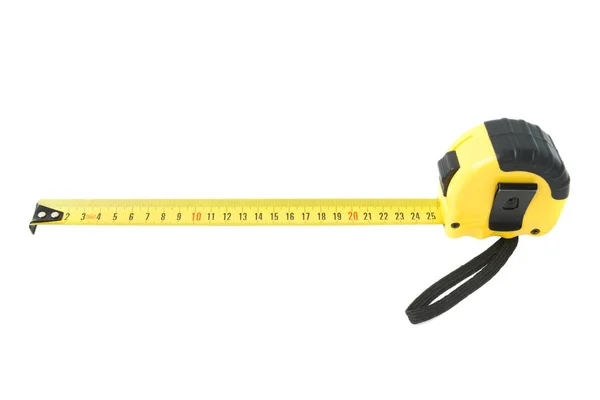 New Yellow Measure Tape Isolated White Background — Stock Photo, Image