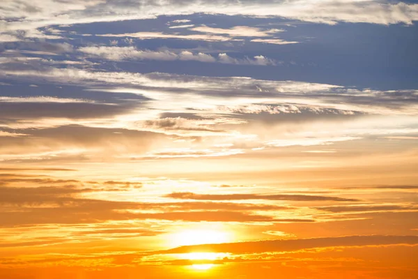 Orange Blue Sky Dramatic Sunset — Stock Photo, Image