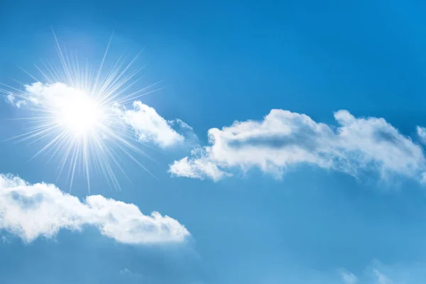 Sun Sun Rays Blue Sky Clouds — Stock Photo, Image