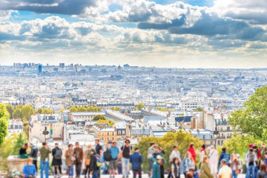 Montmartre 'den Paris Panorama' ya. Güzel seyahat şehir manzarası