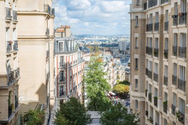 View from Monmartre street to Paris city, France clipart
