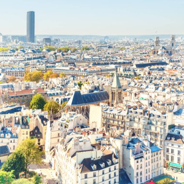 Paris cityscape hava mimarisi, çatılar ve şehir manzaralı