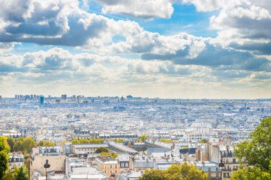 Montmartre 'den Paris Panorama' ya. Güzel seyahat şehir manzarası