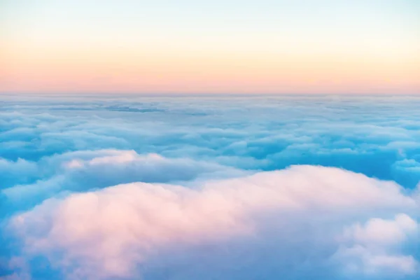 Lucht Wolken Bij Zonsondergang Vanuit Lucht Gezien Vanaf Het Vliegtuig — Stockfoto