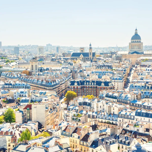 Gród Paryż Antenowe Architektura Dachy Oraz Widokiem Miasto — Zdjęcie stockowe