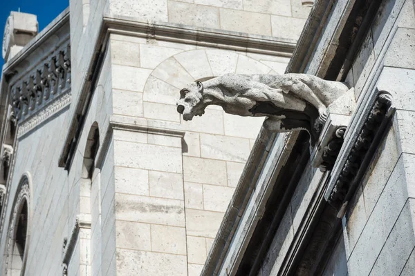 Statua Gargoyle Sulla Basilica Coeur Sacre Montmartre Parigi — Foto Stock