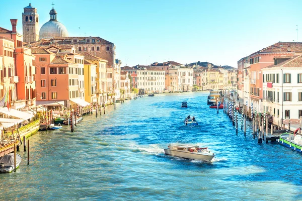 Gran Canal Venecia Paisaje Viaje Ciudad Con Barcos Góndola — Foto de Stock