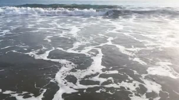 Blauwe Golven Surfen Oceaan Tropisch Strand Hoge Resolutie Beeldmateriaal — Stockvideo