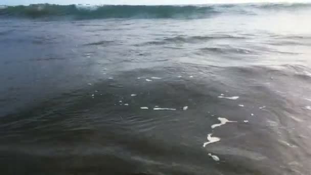 Blauwe Golven Surfen Oceaan Tropisch Strand Hoge Resolutie Beeldmateriaal — Stockvideo