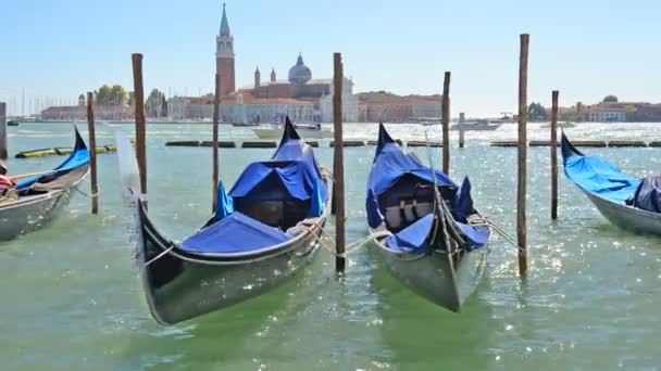 Gondel Kanaal Buurt Van San Marco Venetië — Stockvideo