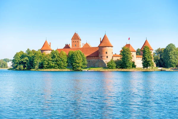 Trakai Κάστρο Στο Νησί Λίμνης Στην Λιθουανία — Φωτογραφία Αρχείου