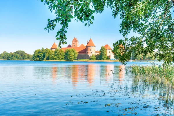 Castillo Trakai Lago Isla Lituania — Foto de Stock