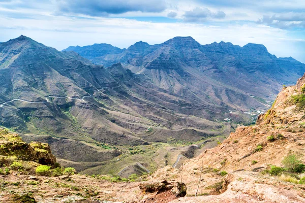 Paesaggio Naturale Dell Isola Delle Canarie Con Catena Montuosa Colline — Foto Stock