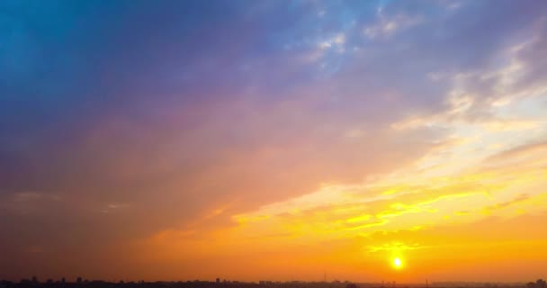 Timelapse Красивий Захід Сонця Над Містом — стокове відео