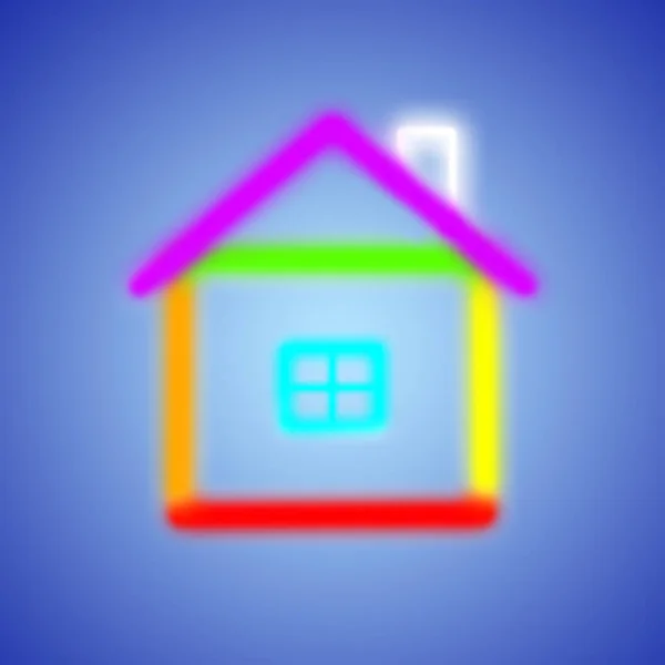 Ilustración casa arco iris — Foto de Stock