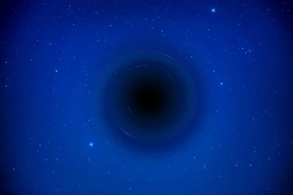 夜の暗い空のブラックホール — ストック写真