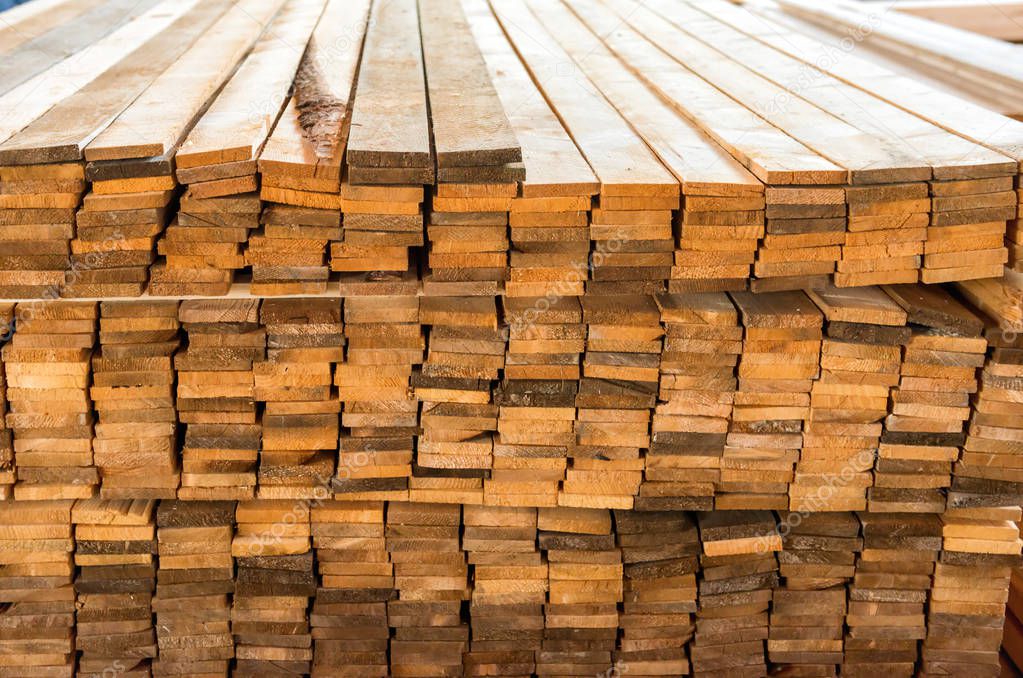 Planks in the timber factory