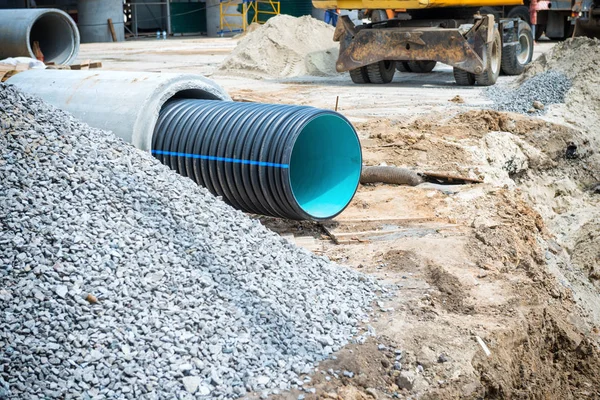 Tubo grande o tubo para alcantarillado de agua — Foto de Stock