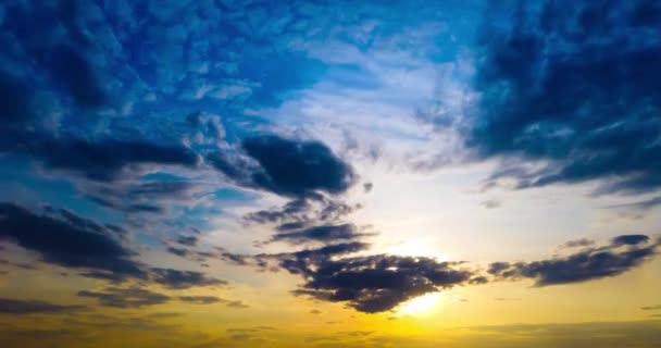 Time Lapse Cielo Tramonto Nuvole Con Sole Movimento Sfondo Cielo — Video Stock