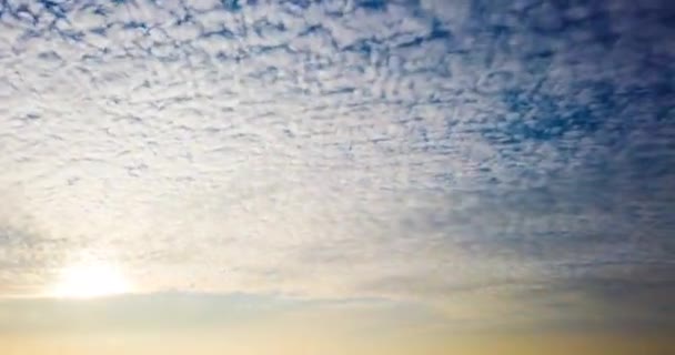 Time Lapse Sunset Sky Clouds Landscape Moving Sun Blue Sky — Stock Video