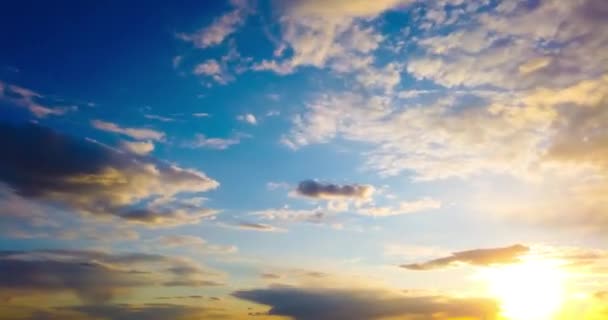 Time Lapse Cielo Tramonto Nuvole Paesaggio Con Sole Movimento Sfondo — Video Stock