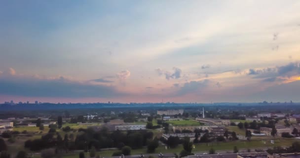 Čas Vypršel Západu Slunce Noci Velkém Městě Nočním Světlem Časový — Stock video