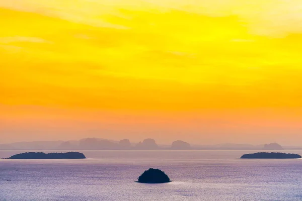 Small Island Landscape Sunset Sea Colorful Sunset Sky — Stock Photo, Image