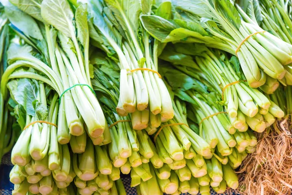 Matmarknad Med Stall Full Asiatisk Grön Sparris Och Grönsaker Thailand — Stockfoto