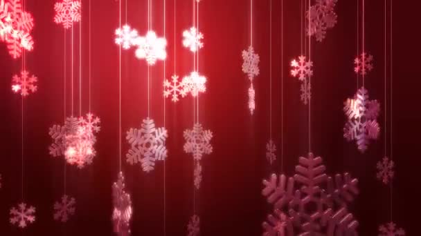 Decorazione fiocco di neve in rosso — Video Stock