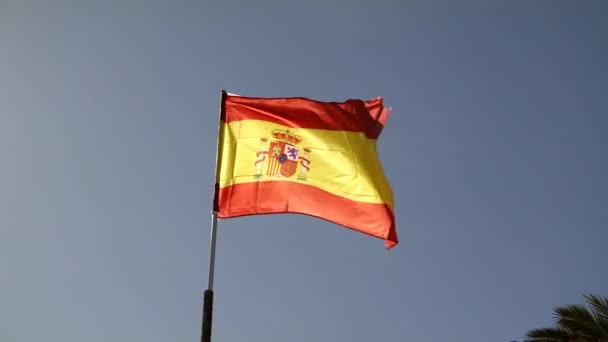 Bandeira espanhola Flying — Vídeo de Stock