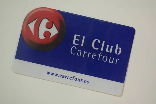 Carrefour การ์ดบนสีขาว — ภาพถ่ายสต็อก