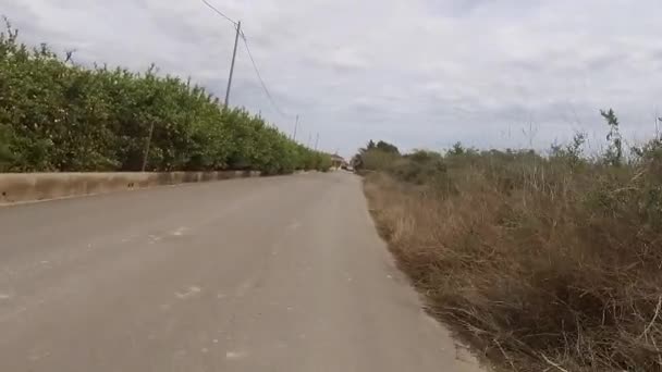 Cykla på lugn väg — Stockvideo