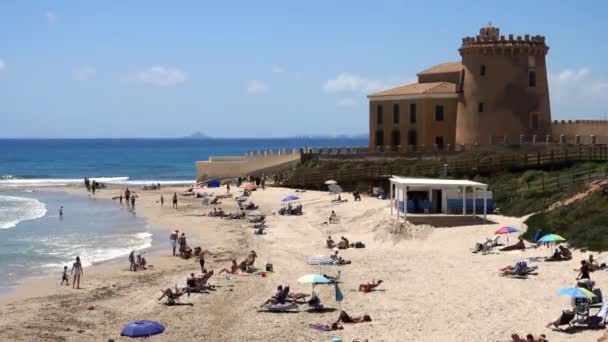 Praia mar pessoas — Vídeo de Stock