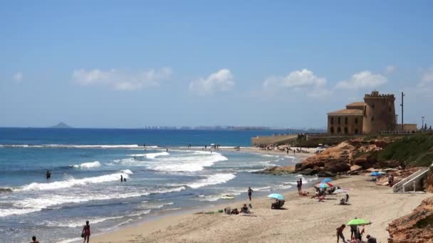 Playa gente de mar — Vídeo de stock