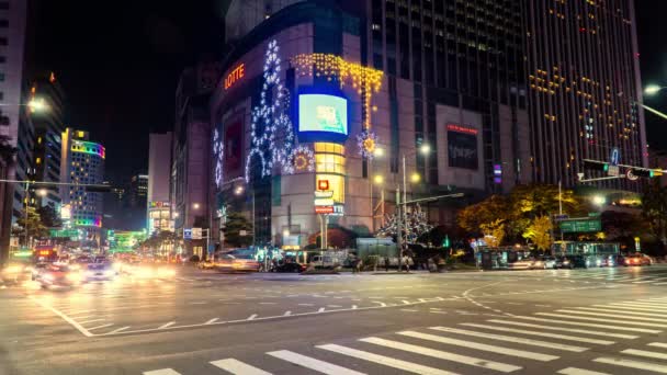 Seoul timelapse bij nacht — Stockvideo
